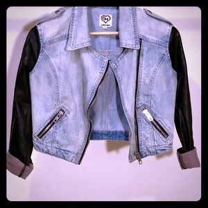 CARMAR Jean/Faux Leather Motorcycle Jacket